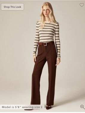 J. Crew Chocolate Brown High-Waist Wide-Leg Trousers